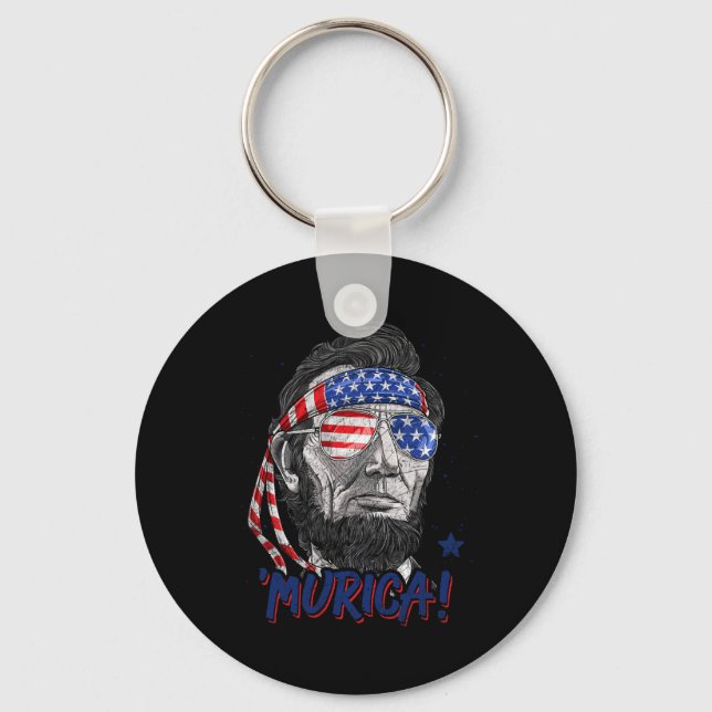 Abraham Lincoln 4 juli Murica män kvinnor Ameri Nyckelring (Framsida)