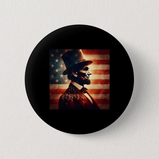 Abraham Lincoln 4 juli självständighetsdag Ameri Knapp (Framsida)