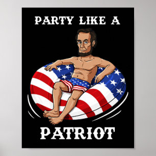 Abraham Lincoln 4 juli USA Patriotrolig Poster