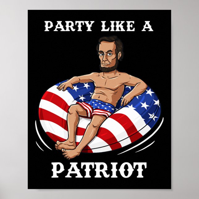 Abraham Lincoln 4 juli USA Patriotrolig  Poster (Framsidan)