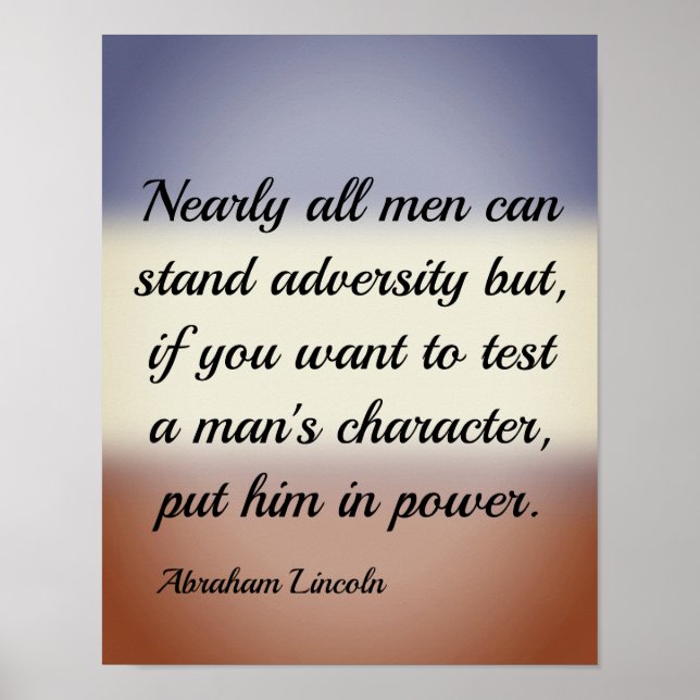 Abraham Lincoln Adversity and Power Quote Poster (Framsidan)