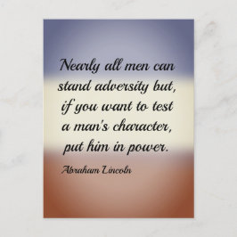 Abraham Lincoln Adversity and Power Quote Vykort