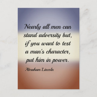 Abraham Lincoln Adversity and Power Quote Vykort