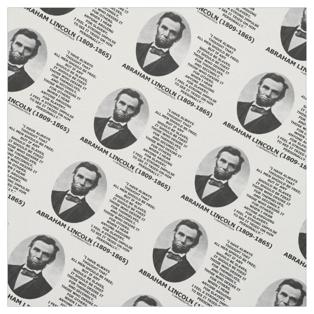Abraham Lincoln all manar bör vara fritt slaveri Tyg (Provkarta)