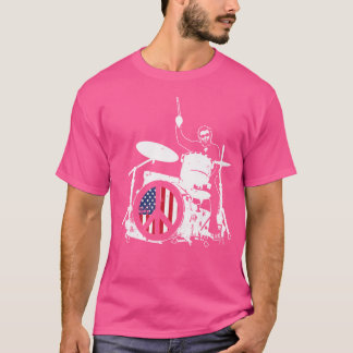 Abraham Lincoln American Flagga Drum Drummer T Shirt