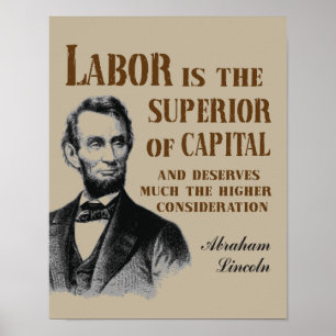 Abraham Lincoln arbetecitationstecken Poster