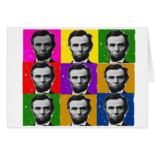 Abraham Lincoln Art Gifts - Unika 9 foton Hälsningskort (Framsidan Horizontal)