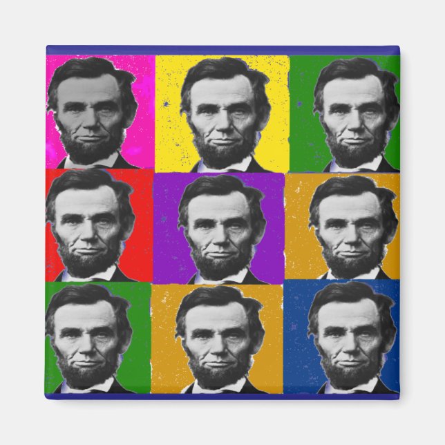 Abraham Lincoln Art Gifts - Unika 9 foton Magnet (Framsidan)