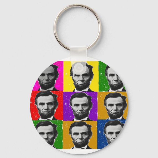 Abraham Lincoln Art Gifts - Unika 9 foton Nyckelring (Framsida)