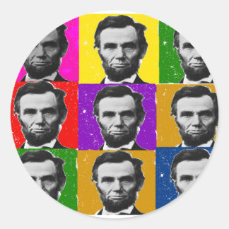 Abraham Lincoln Art Gifts - Unika 9 foton Runt Klistermärke