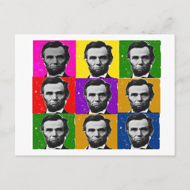 Abraham Lincoln Art Gifts - Unika 9 foton Vykort (Framsida)