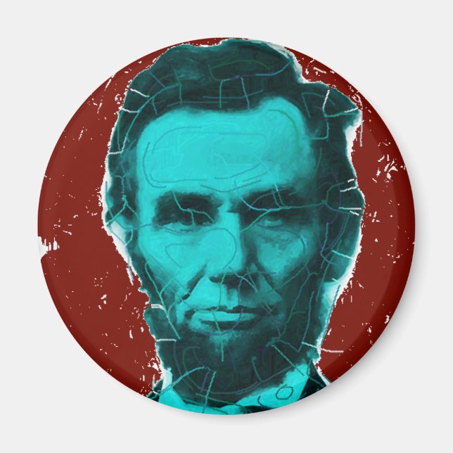Abraham Lincoln Art Shirt - Unik design Magnet (Framsidan)