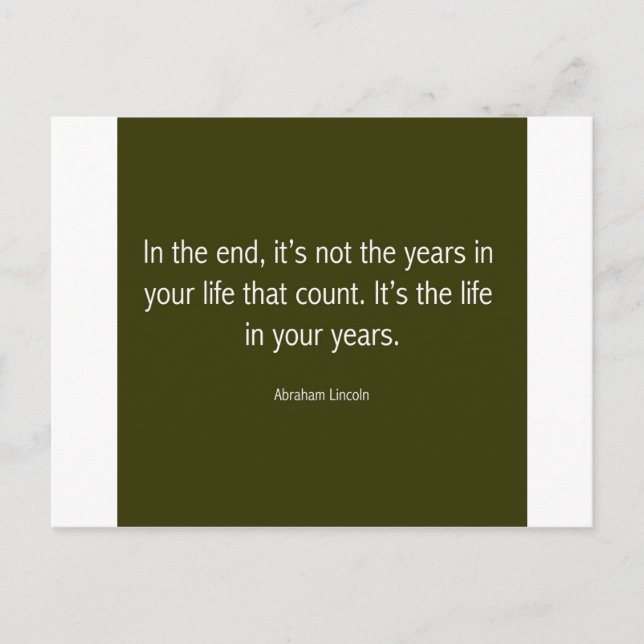 Abraham Lincoln Berömd Citat, Motiverande Vykort (Framsida)