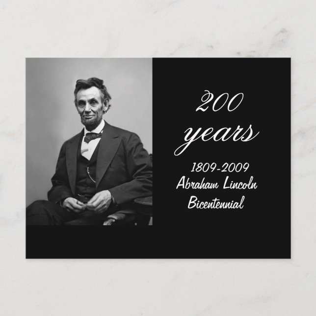 Abraham Lincoln Bicentennial minneshögtid Vykort (Framsida)