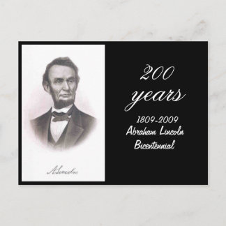 Abraham Lincoln Bicentennial Minnesmärke Vykort