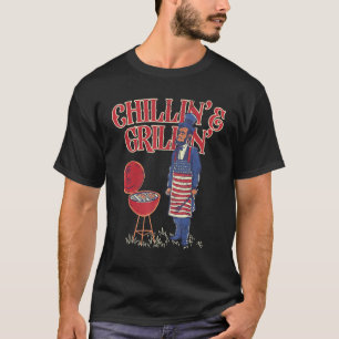 Abraham Lincoln Chilling Grilling 4:e juli Meri T Shirt