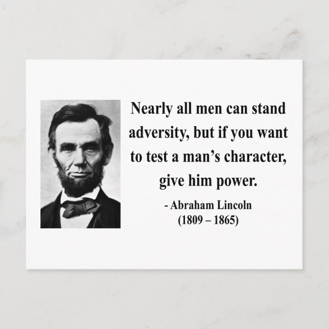 Abraham Lincoln Citat 6b Vykort (Framsida)