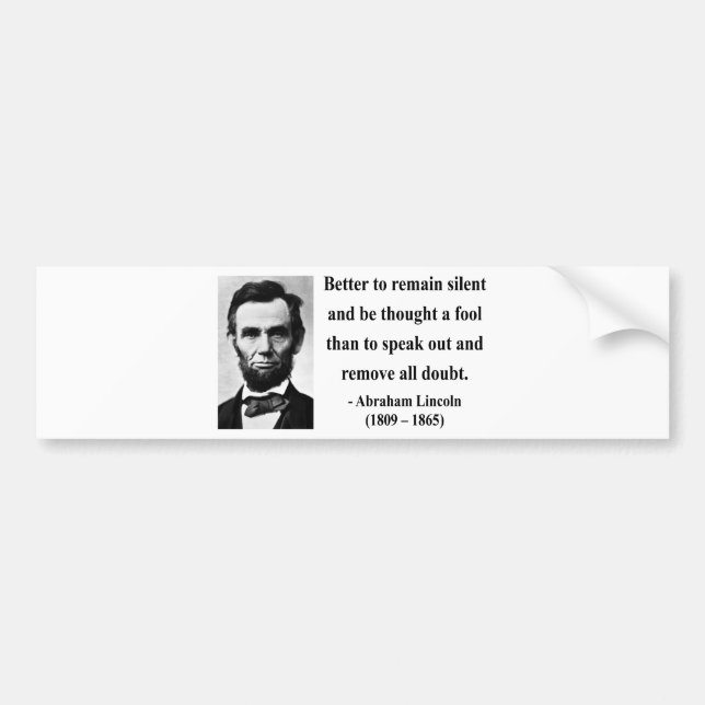 Abraham Lincoln citationstecken 15b Bildekal (Framsidan)
