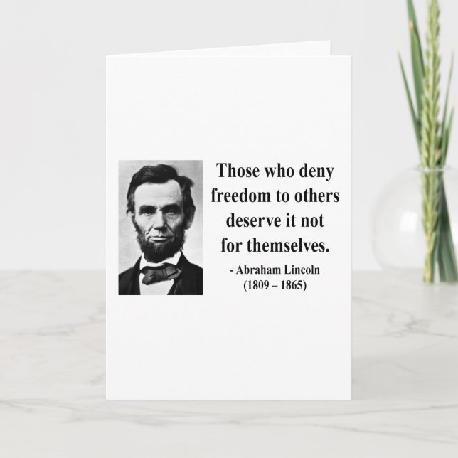 Abraham Lincoln citationstecken 3b Kort (Framsida)