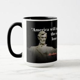 Abraham Lincoln citationstecken på Amerika Mugg