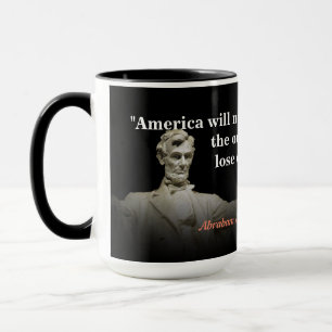 Abraham Lincoln citationstecken på Amerika Mugg