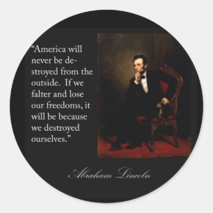 Abraham Lincoln citationstecken & porträtt Runt Klistermärke