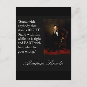 Abraham Lincoln citationstecken "stativ med vem Vykort