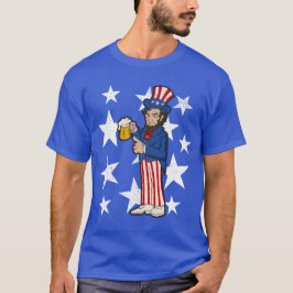Abraham Lincoln Drinking A Beer Funny 4 juli T Shirt
