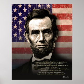 Abraham Lincoln.. "Du är säker på att vara Lycklig Poster
