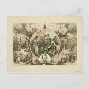 Abraham Lincoln Emancipation Proclamation Collage Vykort