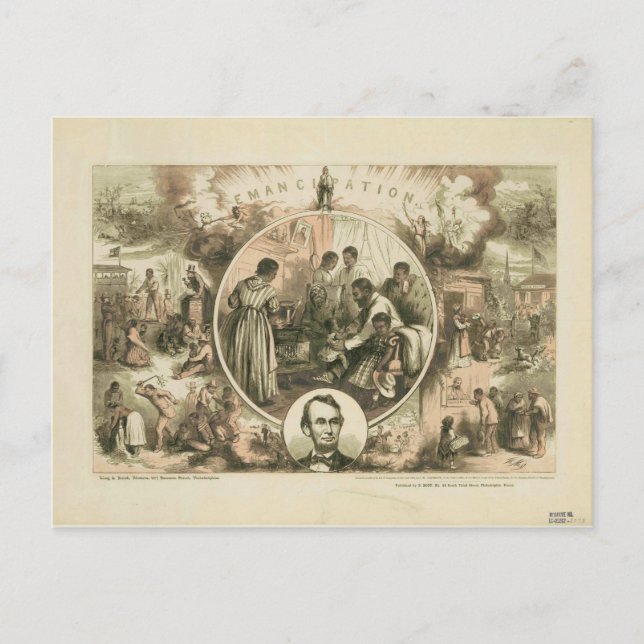 Abraham Lincoln Emancipation Proclamation Collage Vykort (Framsida)