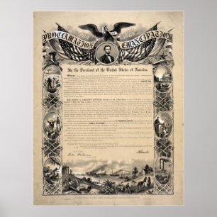 Abraham Lincoln Emancipationkungörelse Poster
