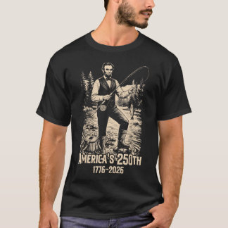 Abraham Lincoln Fishing Funny Retro Vintage Fisher T Shirt