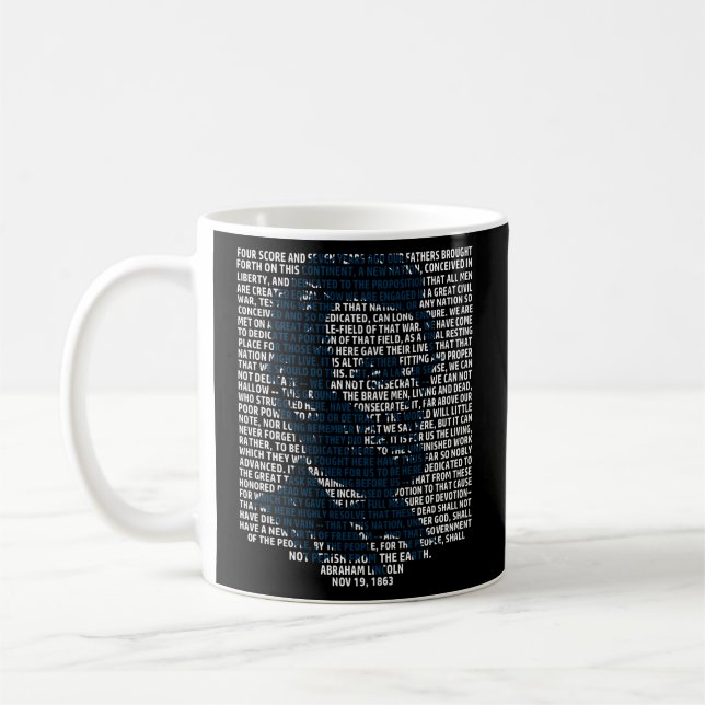 Abraham Lincoln Gettysburg Adress Historik Kaffemugg (Vänster)