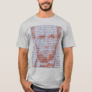 Abraham Lincoln & Gettysburg Adress i Red & Blue T Shirt
