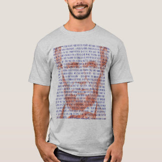 Abraham Lincoln & Gettysburg Adress i Red & Blue T Shirt