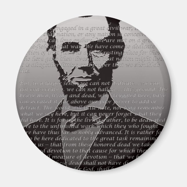 Abraham Lincoln Gettysburg Adress Magnet (Framsidan)