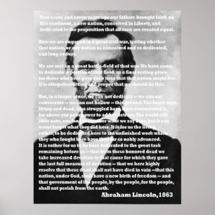 Abraham Lincoln Gettysburg Adress Porträtt Poster
