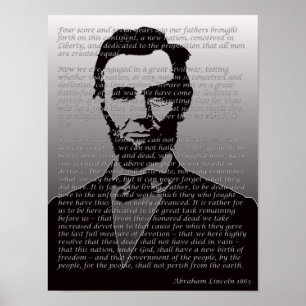Abraham Lincoln Gettysburg Adress Porträtt Poster