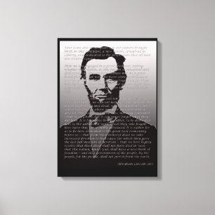 Abraham Lincoln Gettysburg Adress Porträtt Skriv u Canvastryck