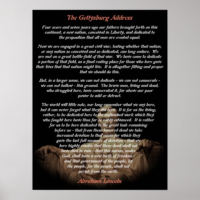 Abraham Lincoln - Gettysburg Adress Poster (Framsidan)