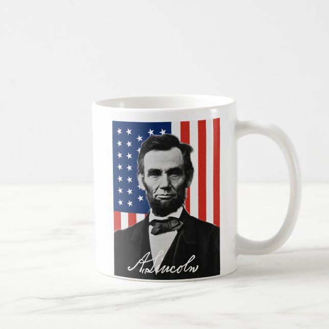 Abraham Lincoln Gettysburg citationsteckenmugg Kaffemugg (Höger)