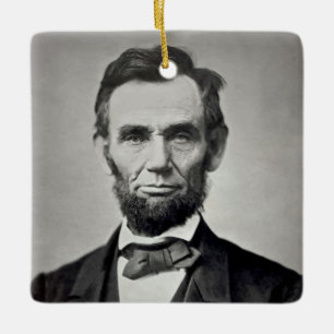 Abraham Lincoln Gettysburg Porträtt Julgransprydnad Keramik