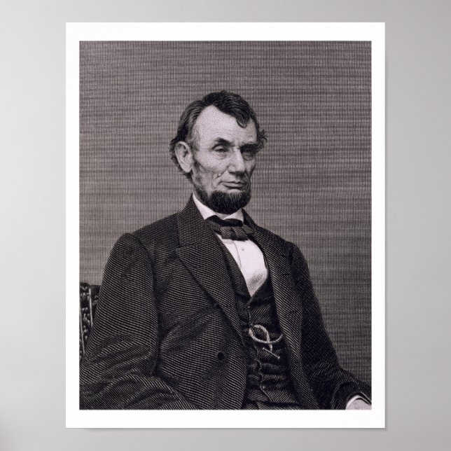 Abraham Lincoln, graverad från ett fotografi av Wi Poster (Framsidan)