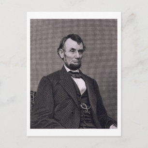 Abraham Lincoln, graverad från ett fotografi av Wi Vykort