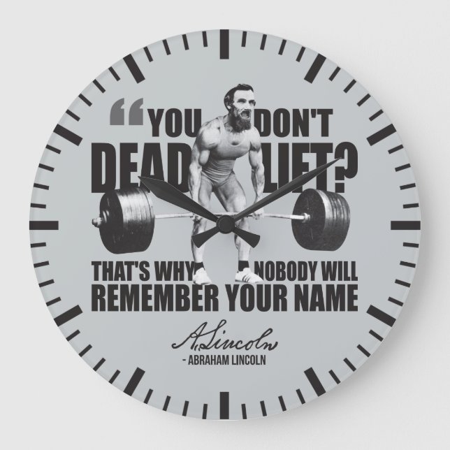 Abraham Lincoln Gym Humor - Deadlift Stor Klocka (Framsida)