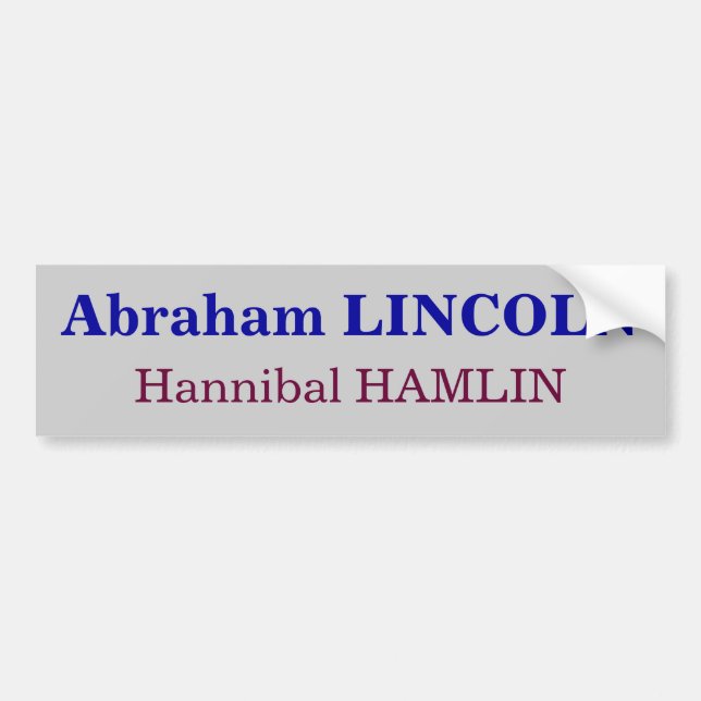 Abraham Lincoln Hannibal HAMLIN Bildekal (Framsidan)