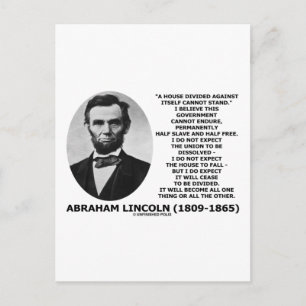 Abraham Lincoln House som delas ut kan inte stå ut Vykort