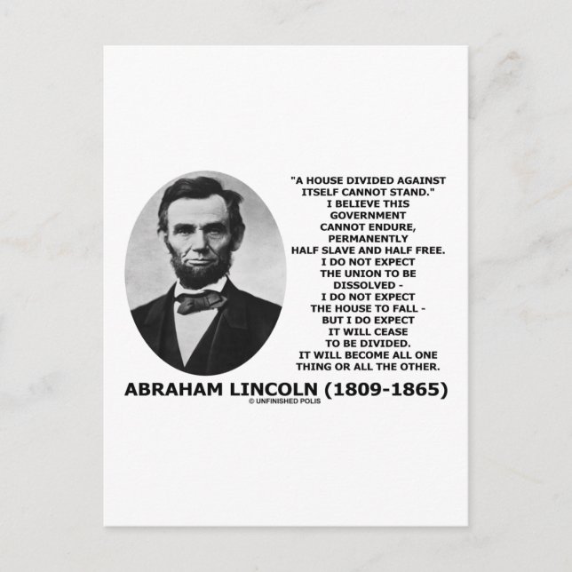 Abraham Lincoln House som delas ut kan inte stå ut Vykort (Framsida)