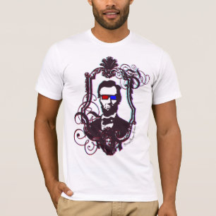 Abraham Lincoln i exponeringsglas 3D Tee Shirt